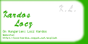kardos locz business card
